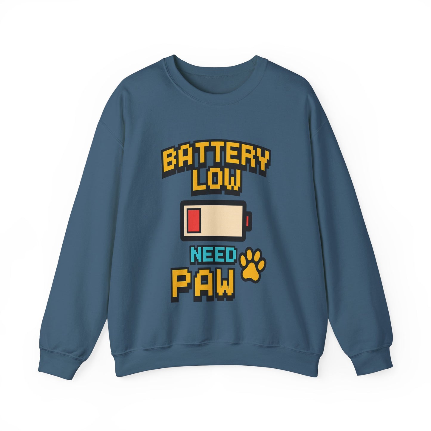Funny Battery Low Need Paw Crewneck Sweatshirt for Pet Lovers